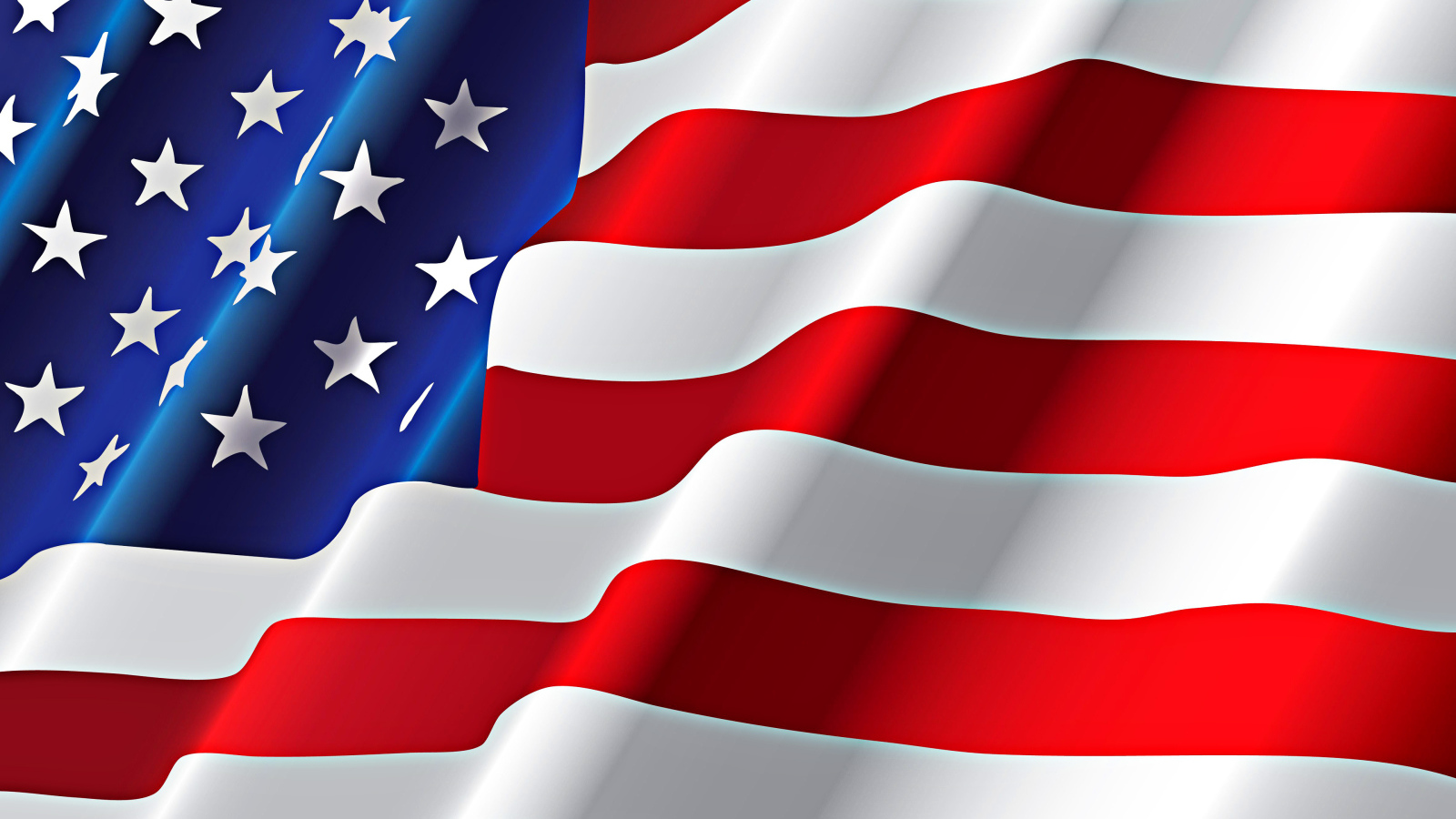 Американский флаг развевается 
