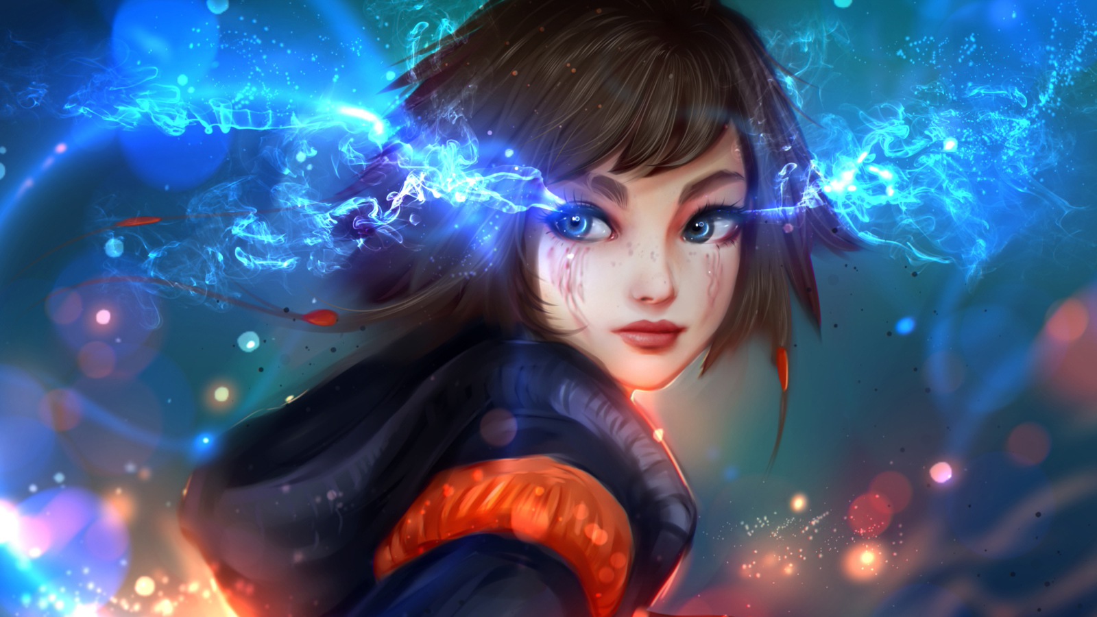 Фантастическая голубоглазая девушка аниме 