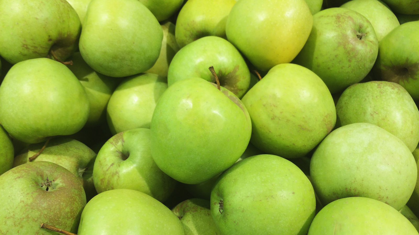 Много зеленых яблок крупным планом