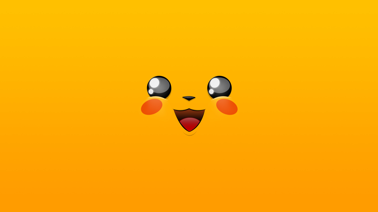 Лицо покемона Пикачу на желтом фоне