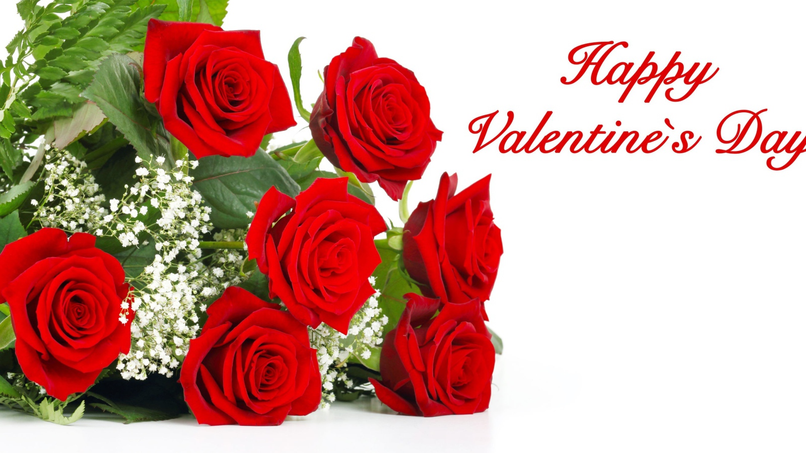 Красивый букет красных роз на День Святого Валентина