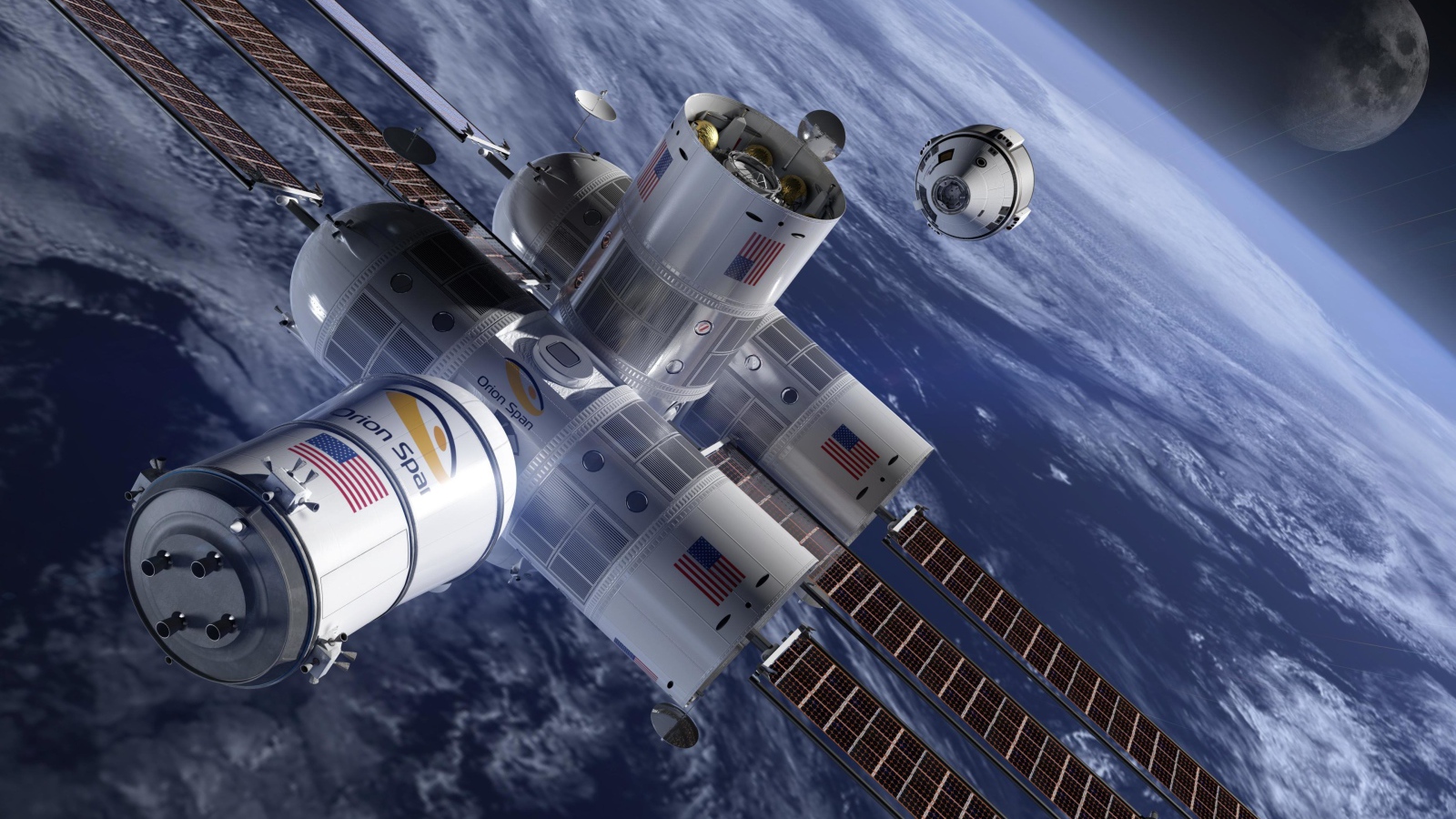 Космическая станция Aurora в космосе 