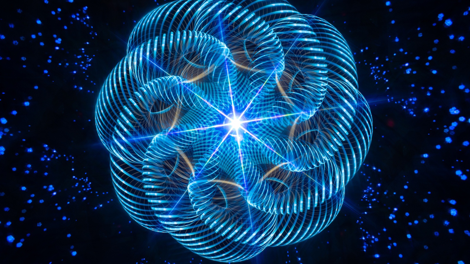 Красивый спиральный рисунок с яркой звездой в середине