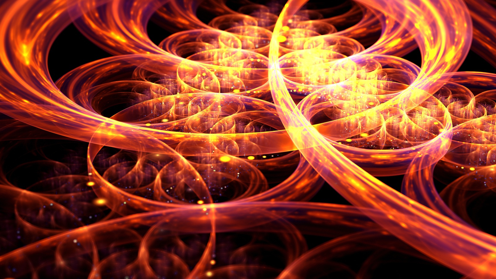 Фрактальные яркие круги разного размера