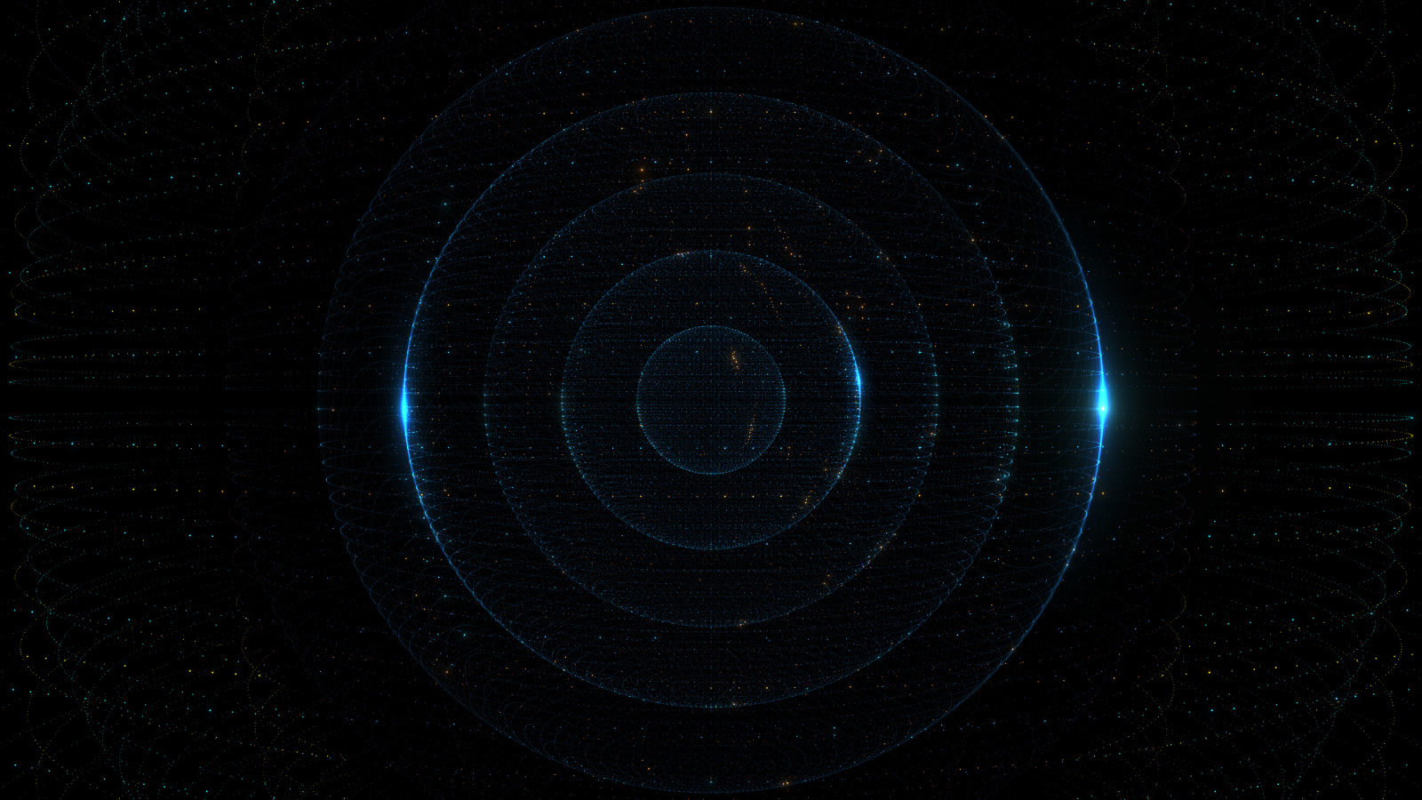 Неоновые круги на черном фоне 