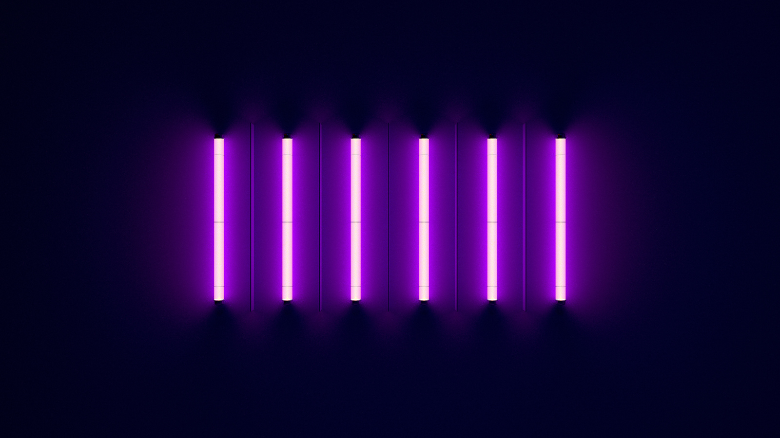 Неоновые светящиеся лампы на синем фоне