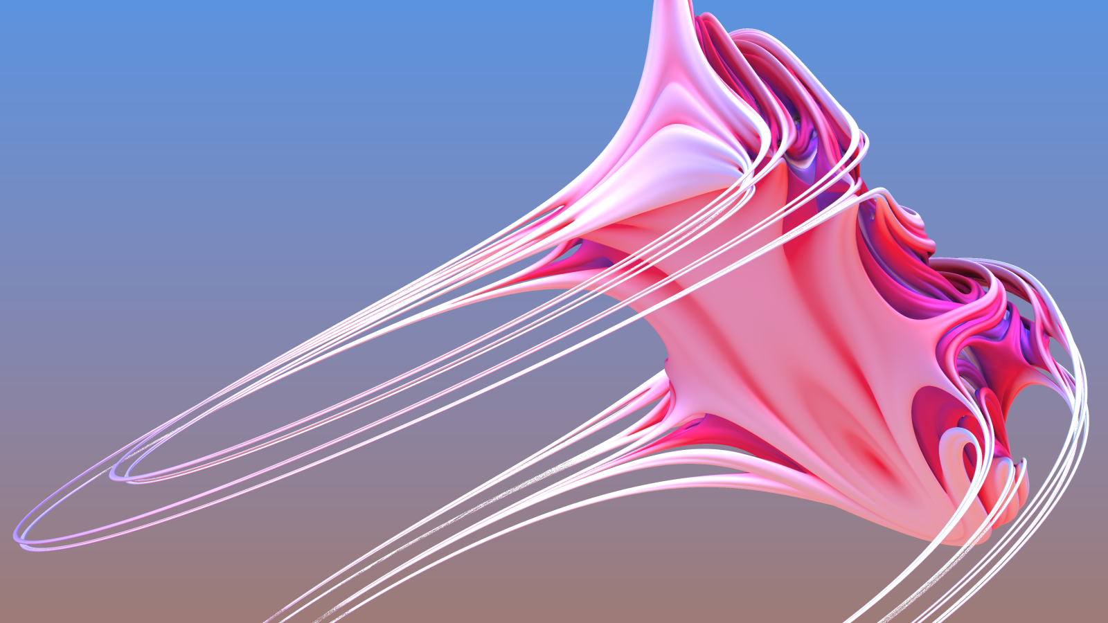 Pink abstract illustration on a blue background