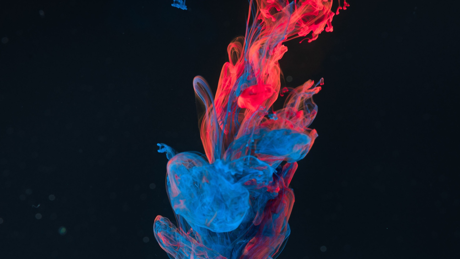 Красно - синий дым на черном фоне, 3д графика