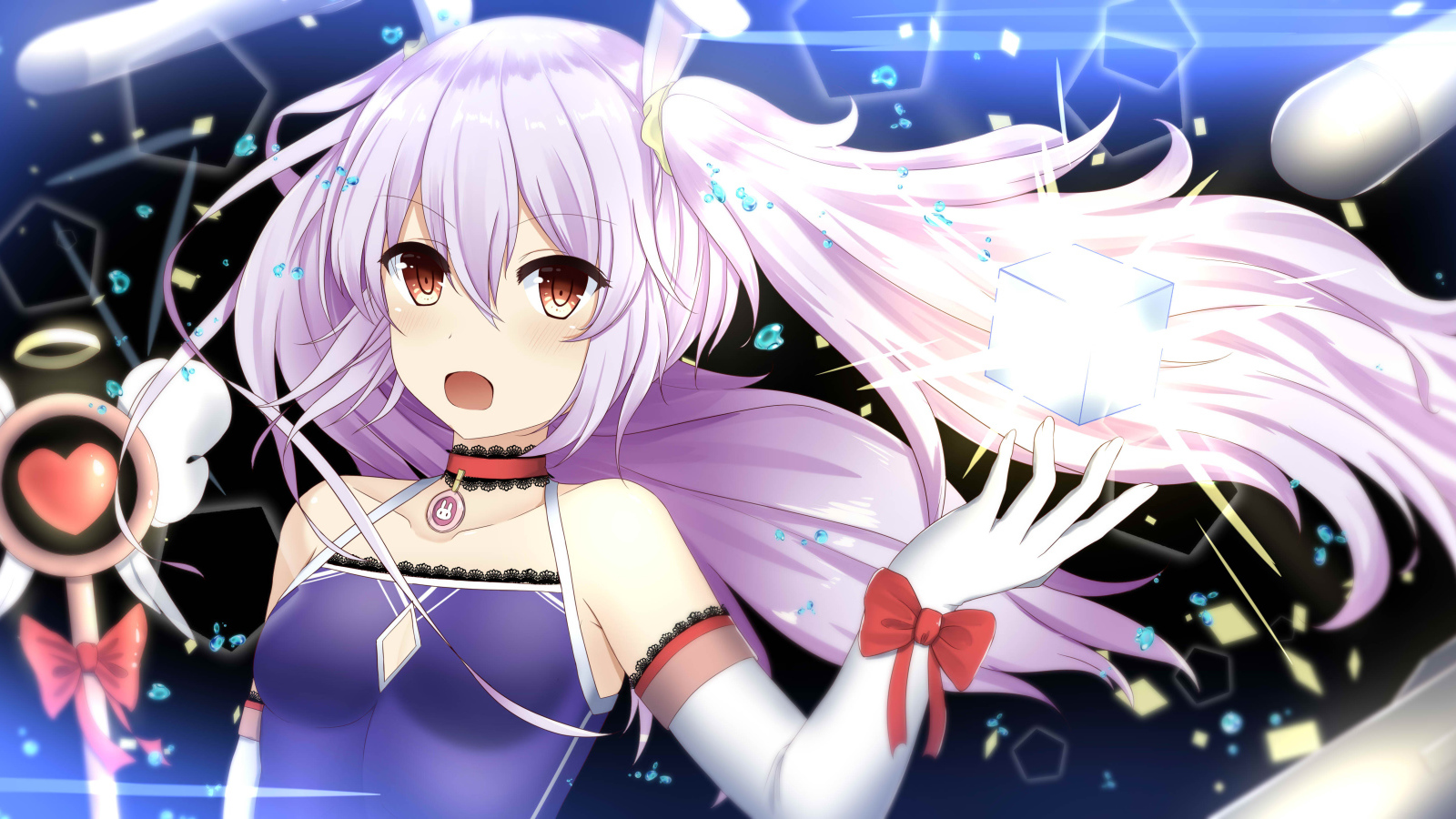 Красивая девушка с  сиреневыми волосами, аниме Azur Lane