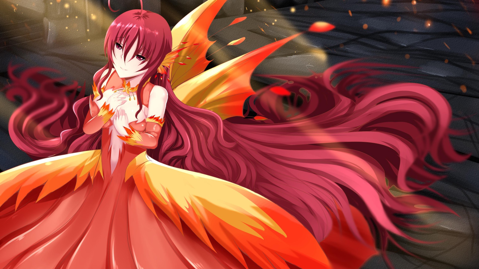 Девушка с длинными розовыми волосами аниме Оригинал