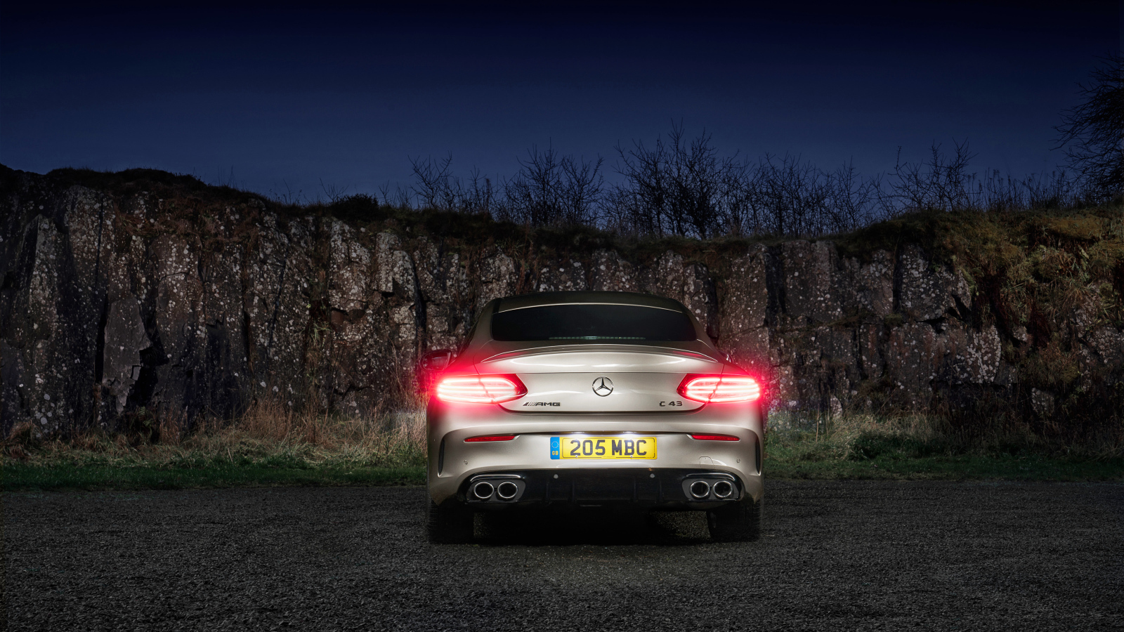 Автомобиль Mercedes-AMG C 43, 2019  года вид сзади