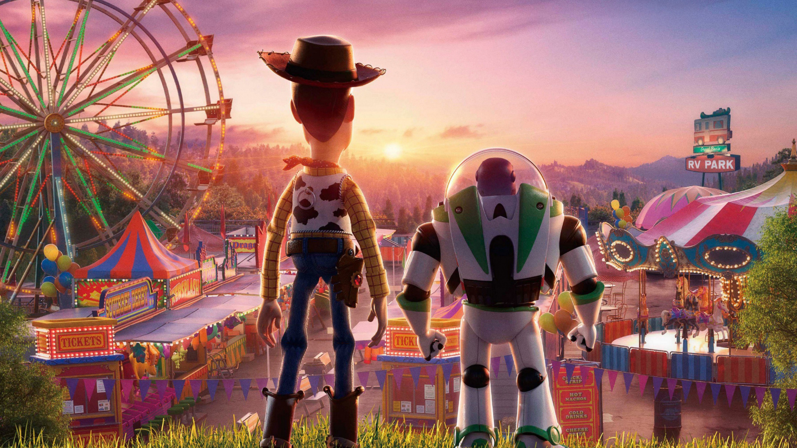 Characters Sheriff Woody and Buzz Lightyear Cartoon Toy Story 4, 2019