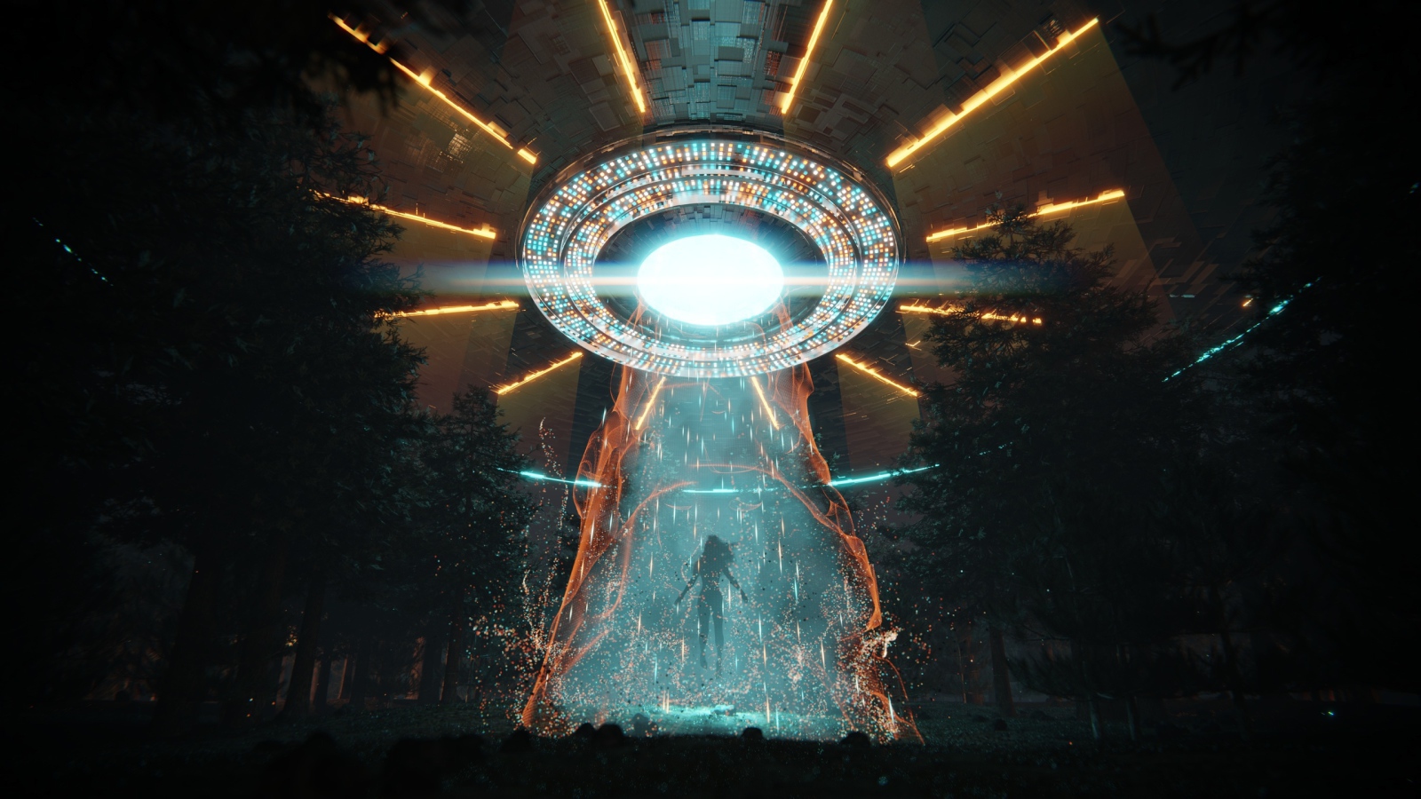 Корабль НЛО похищает женщину