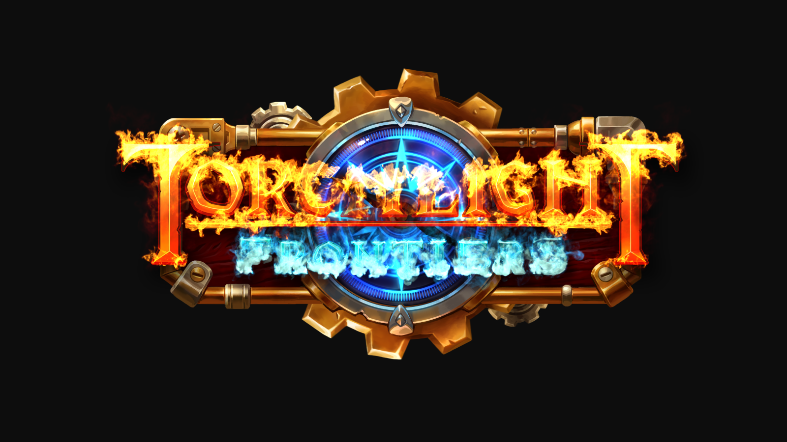 Постер компьютерной игры Torchlight Frontiers на черном фоне
