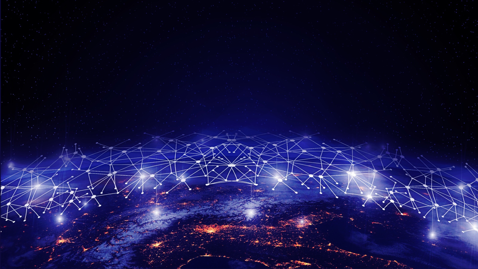 Паутина над планетой Земля в космосе