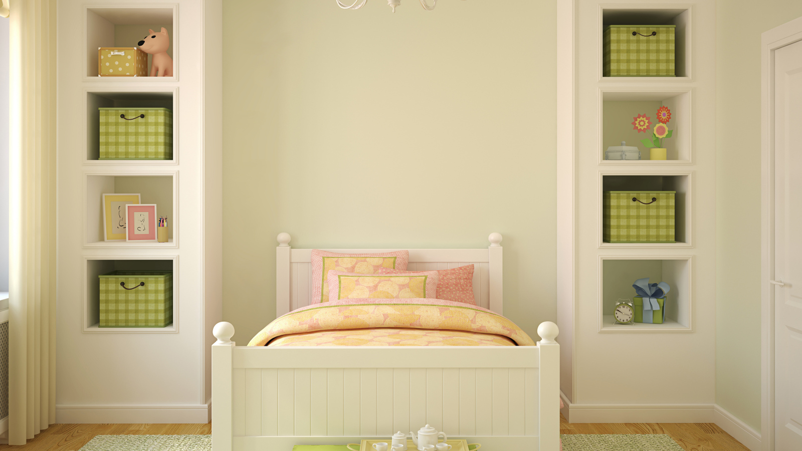 Детская комната с кроватью и шкафом