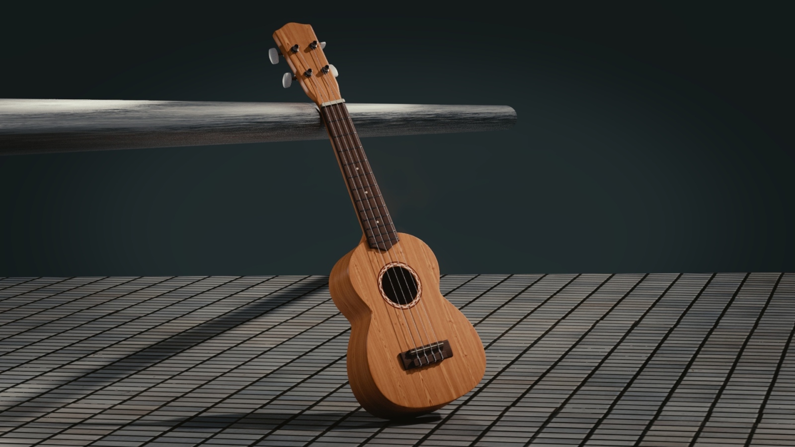3d guitar stands on a gray surface