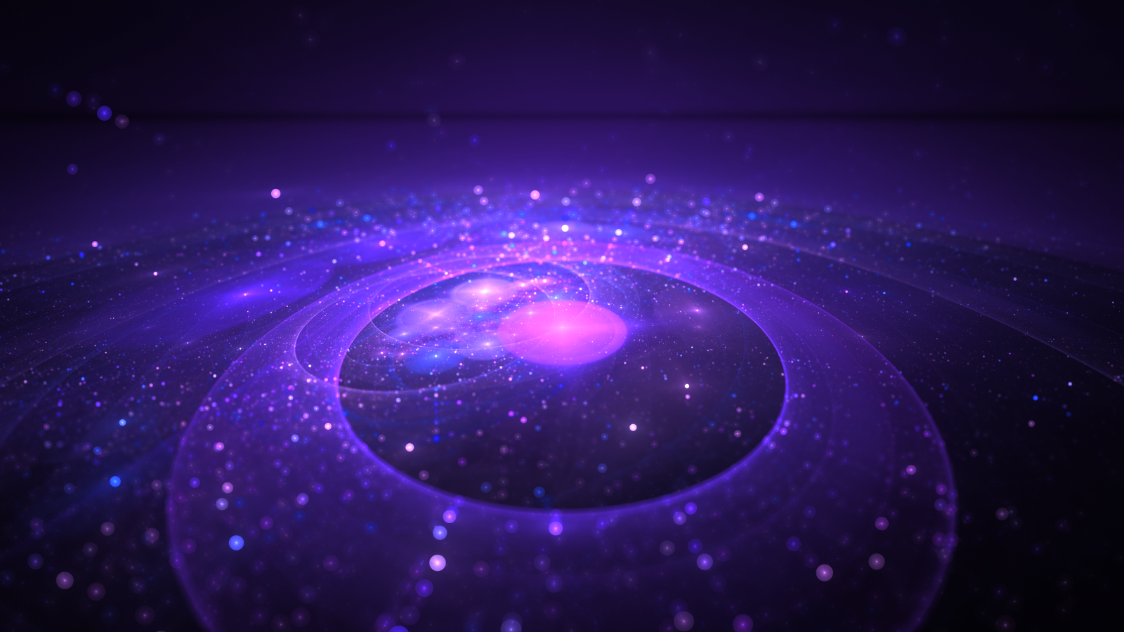 Красивый неоновый рисунок кругами на земле