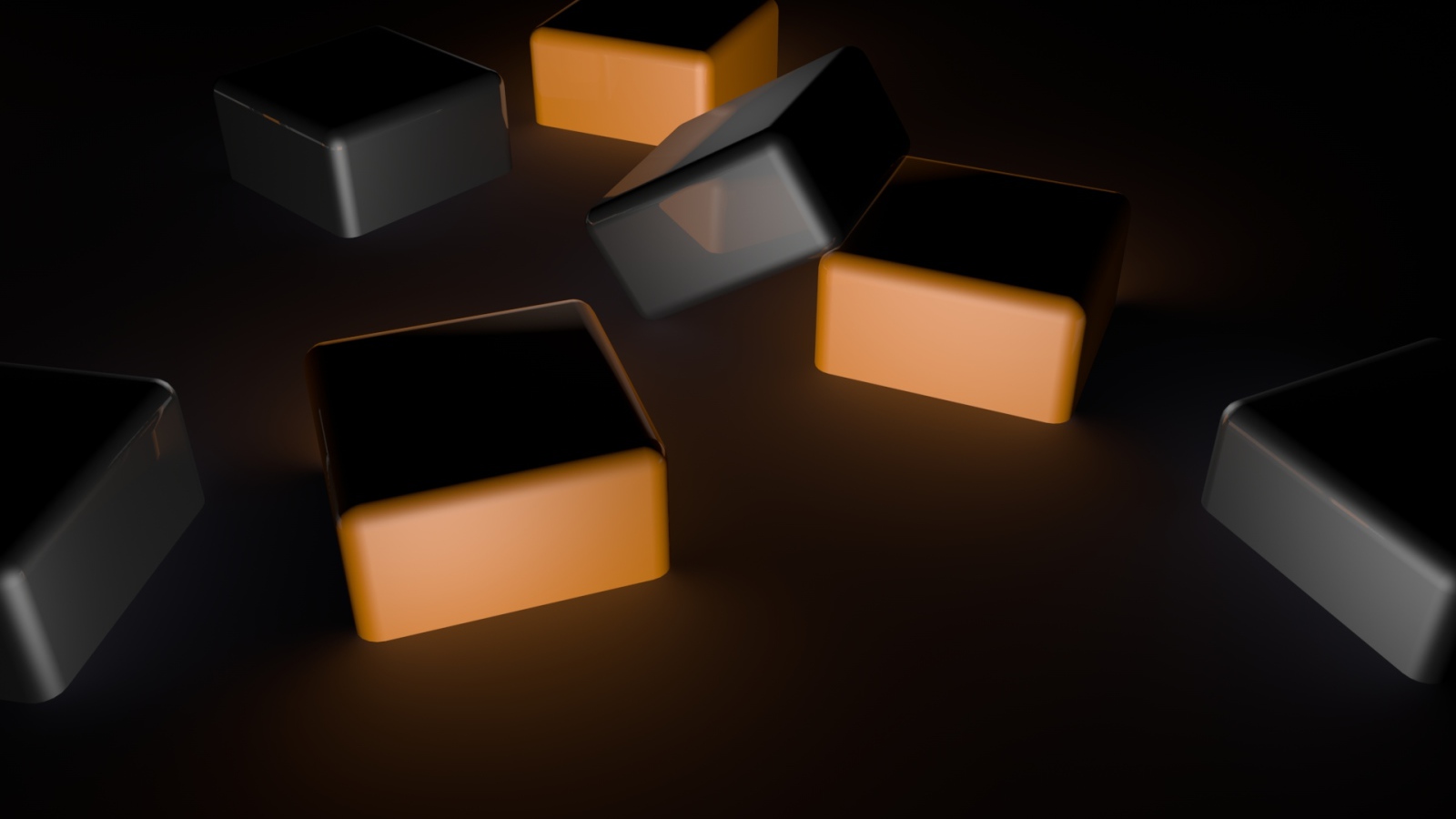Black and orange cubes 3d graphics
