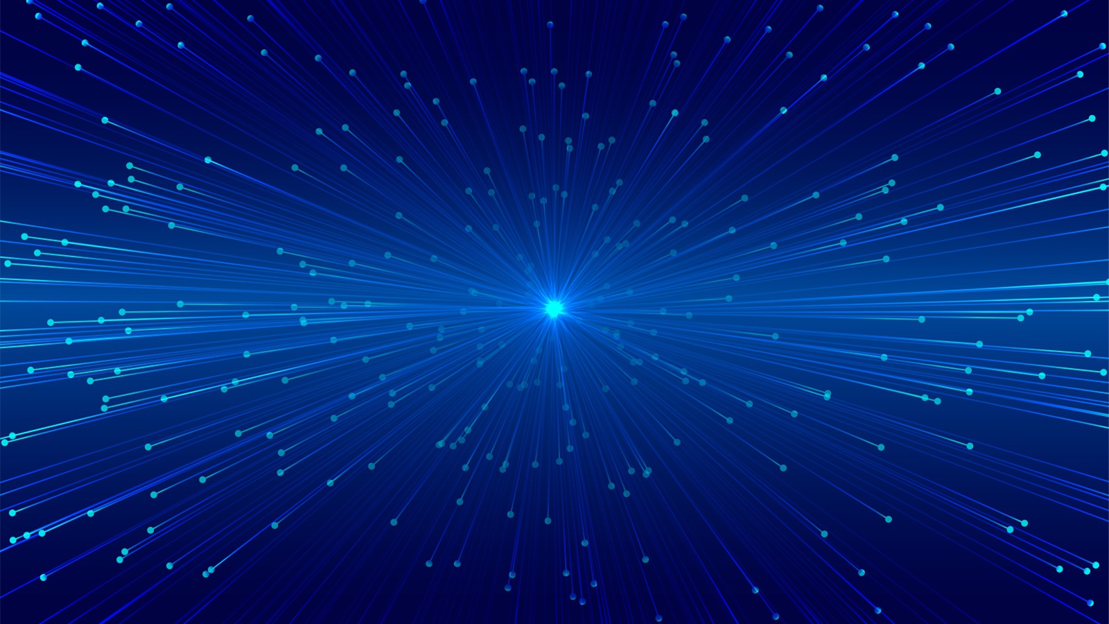 Яркие лучи вылетают из голубой точки 
