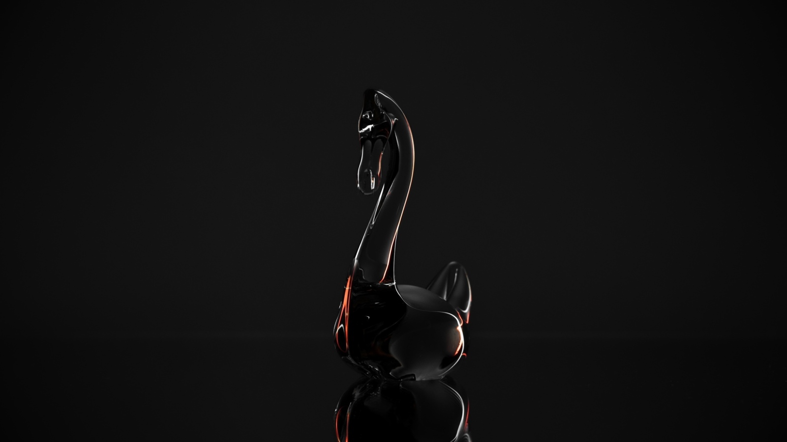 Хрустальный гусь на сером фоне 3д графика