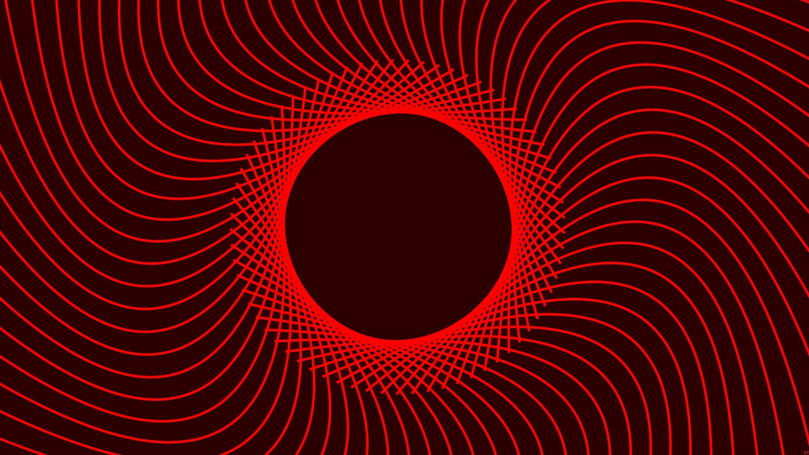 Красный абстрактный круг с линиями 