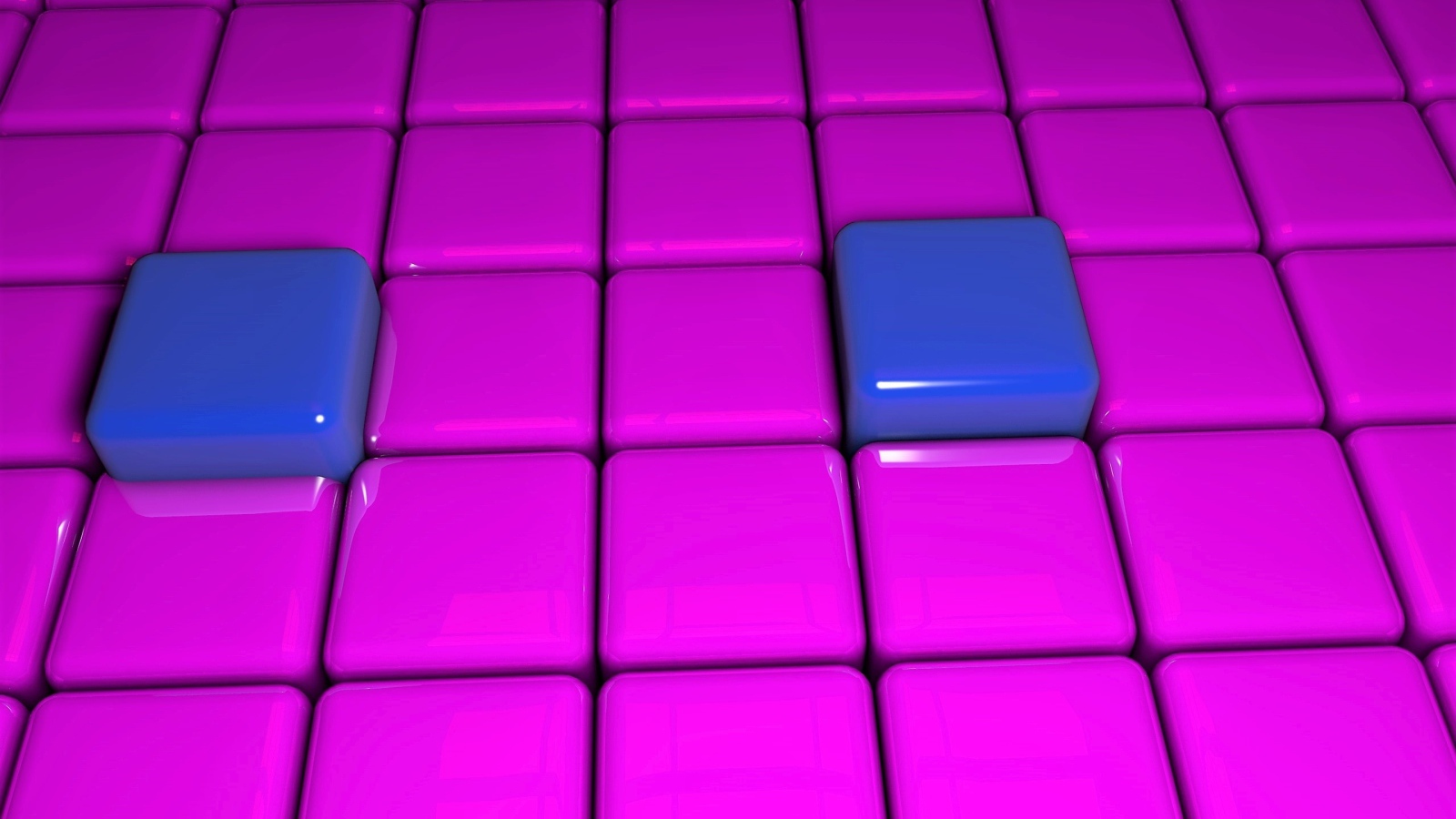 Два  синих куба с розовыми 3д графика 