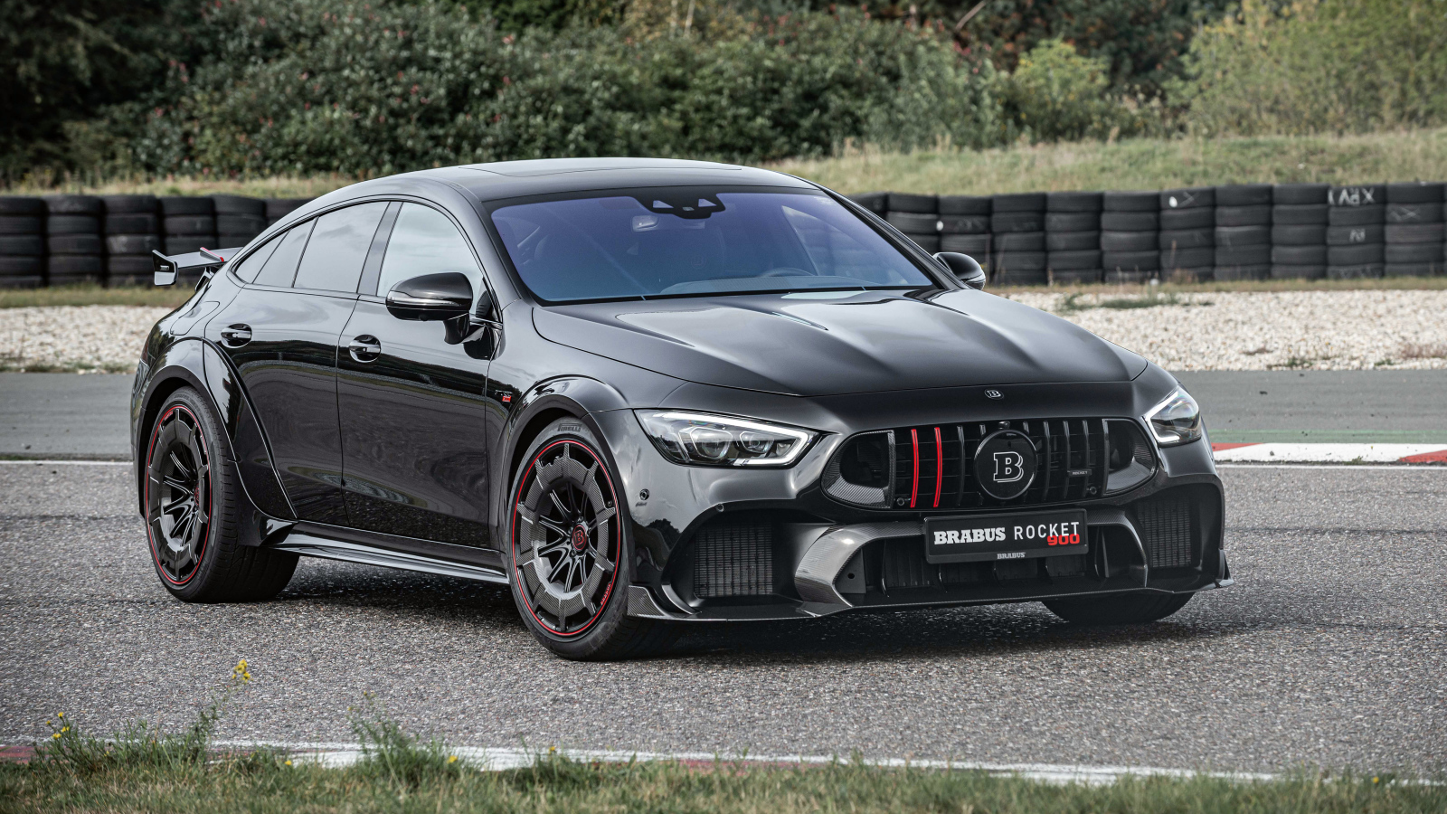 Black expensive car Brabus Rocket 900 One Of Ten Mercedes-AMG GT 63 S 4MATIC +