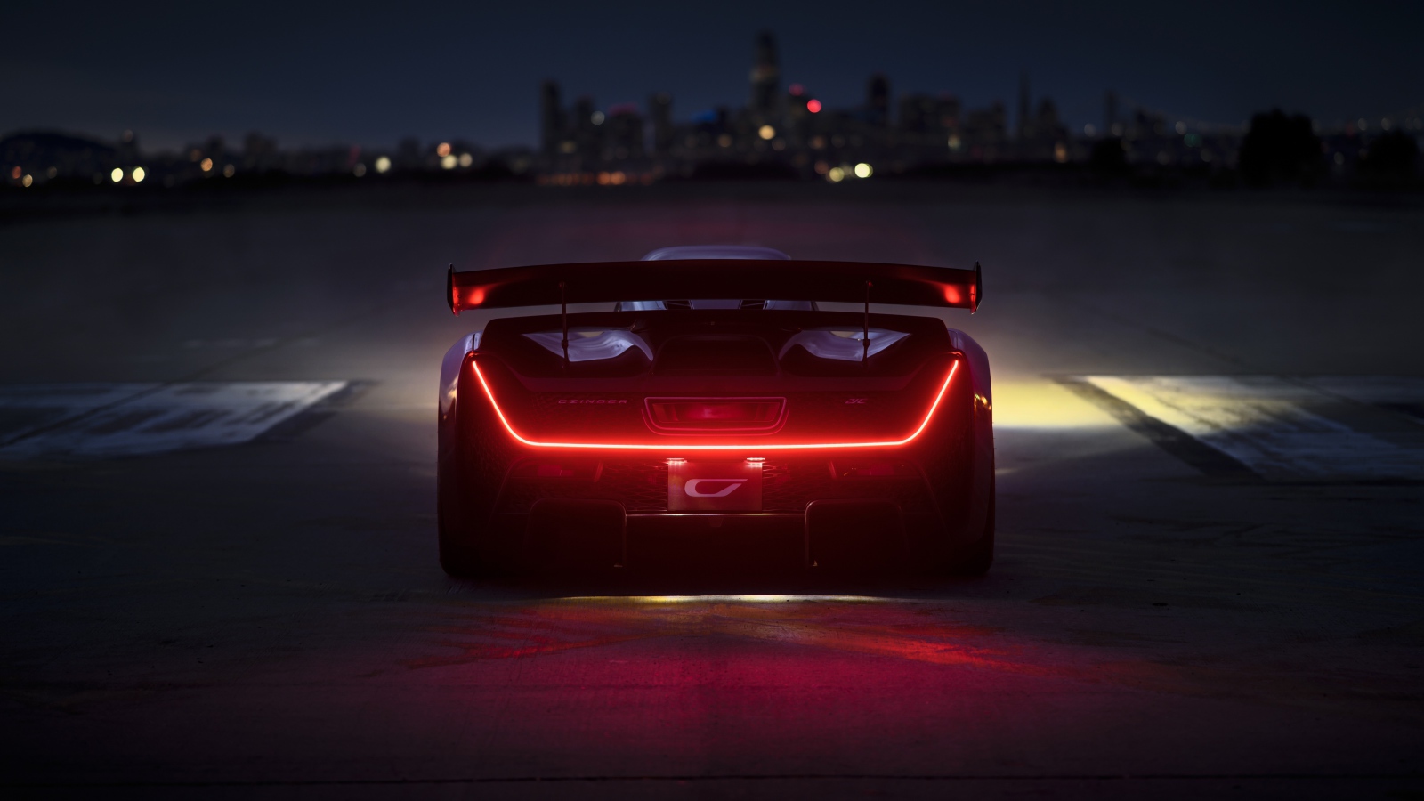 Автомобиль Czinger 21C Lightweight Track 2020 года вид сзади 