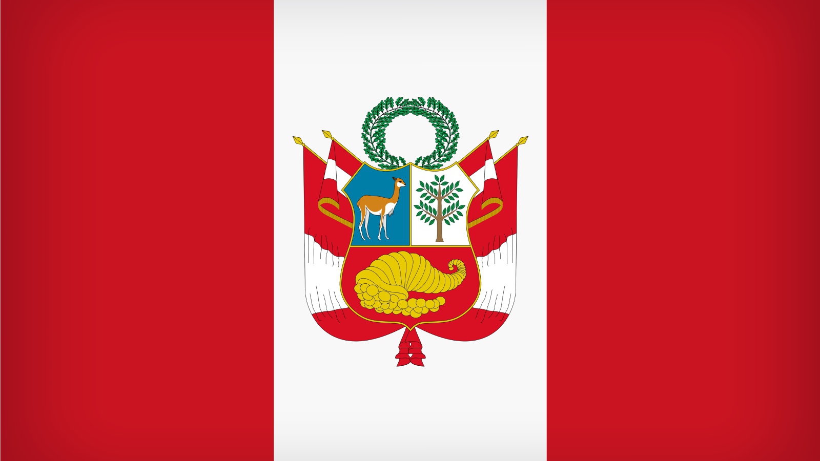 Красно-белый флаг Перу с рисунком