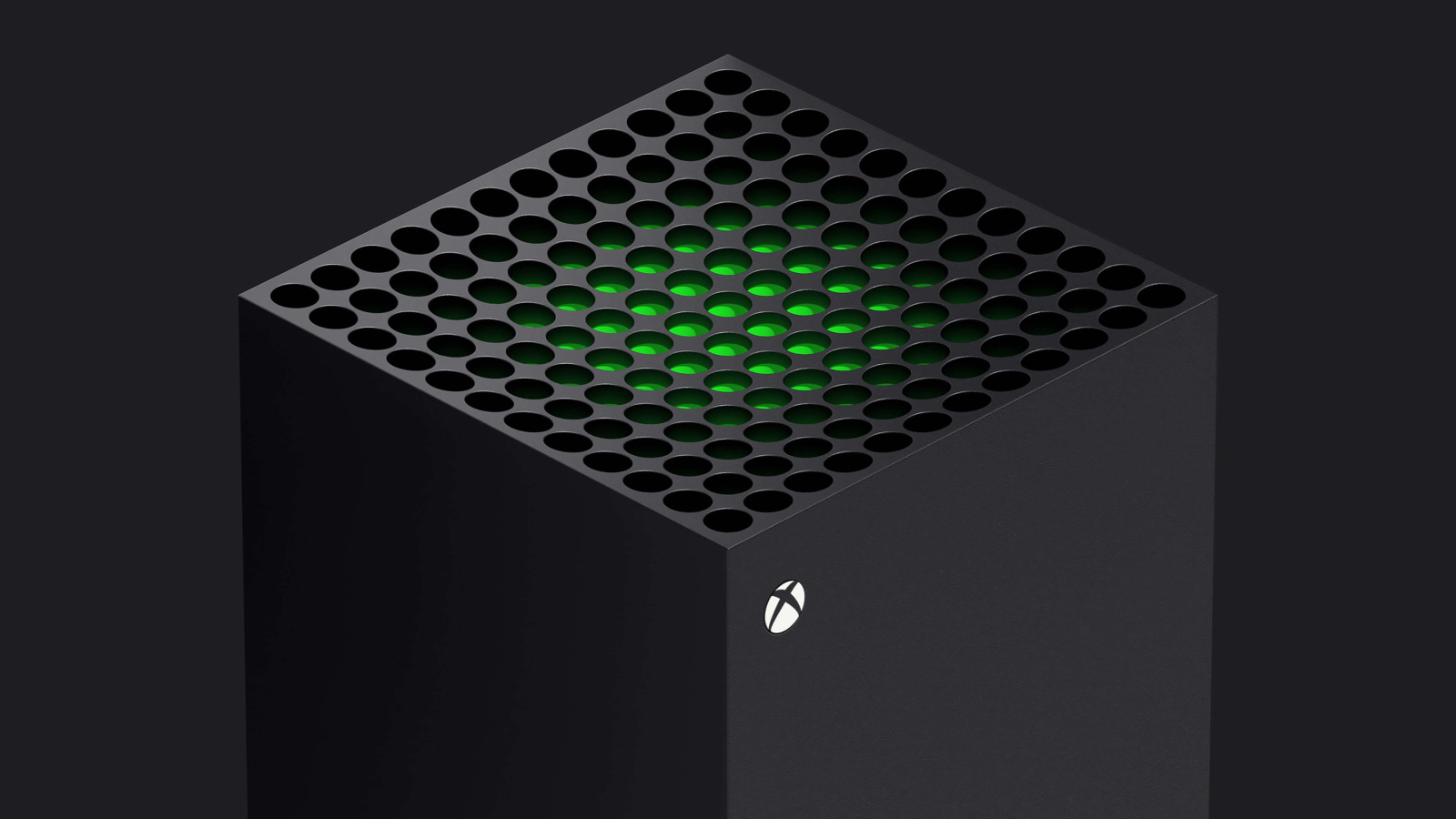 Черный Xbox Series X с зеленой серединой 