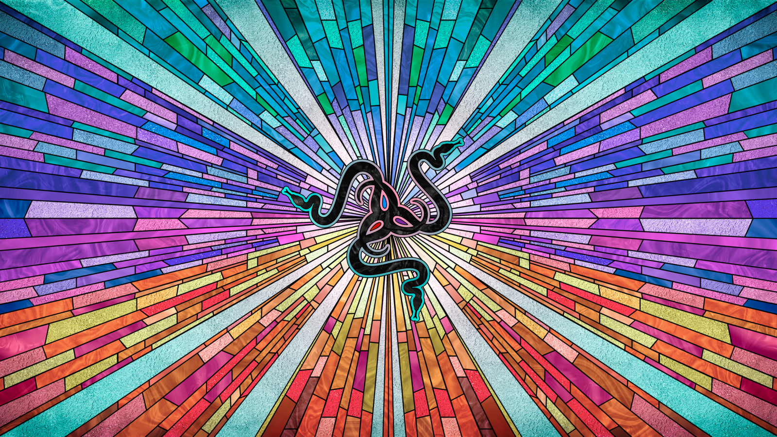 Значок Razer на разноцветном графическом фоне