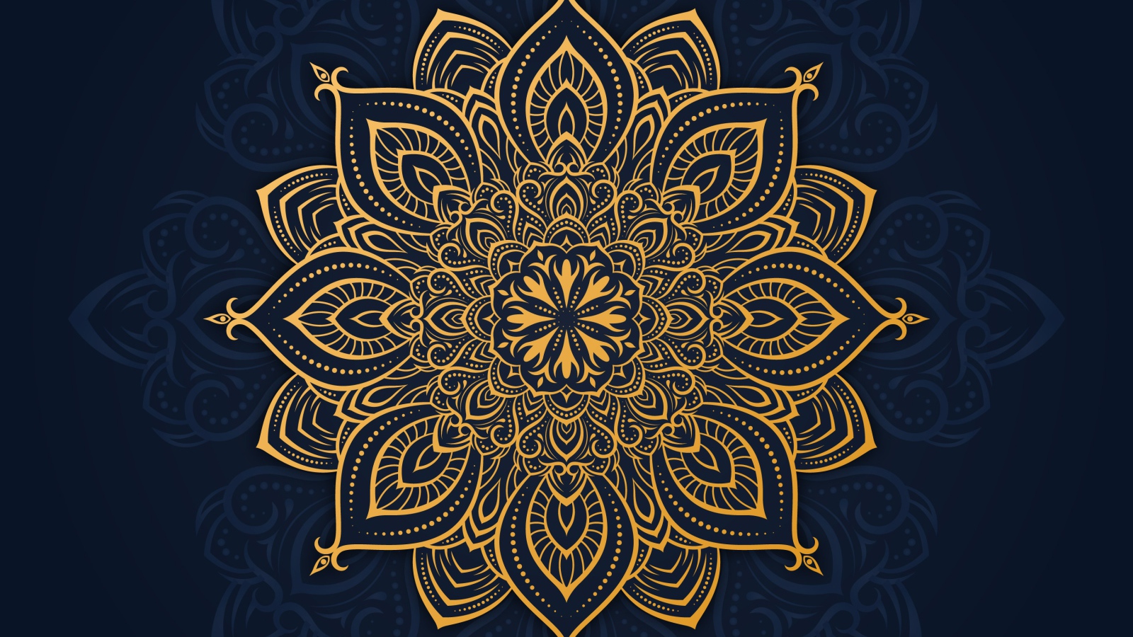 Красивый золотистый рисунок на синем фоне