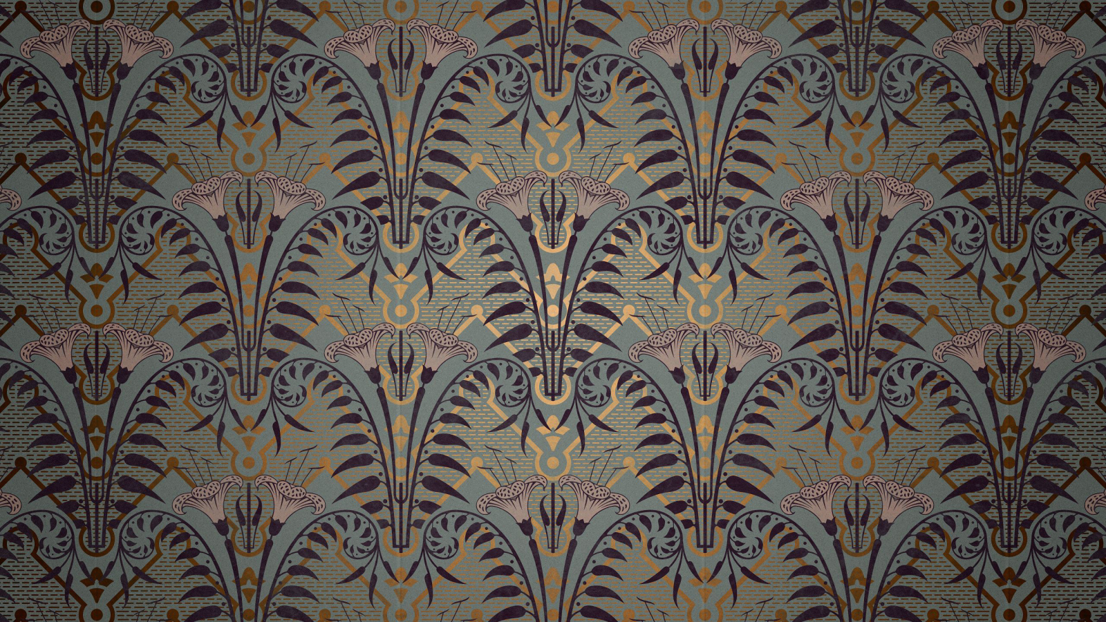 Красивый рисунок на обоях на стене 