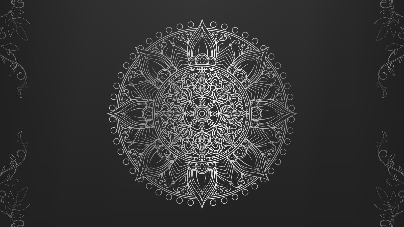 Необычный красивый белый рисунок на черном фоне