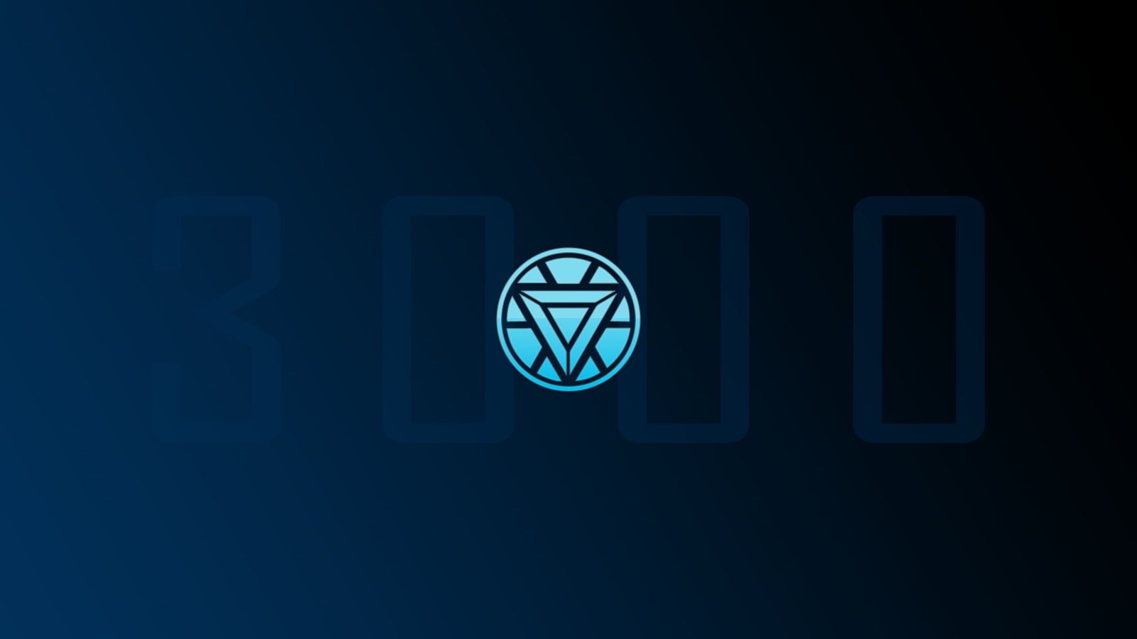 Цифры 3000 на синем фоне с символом 