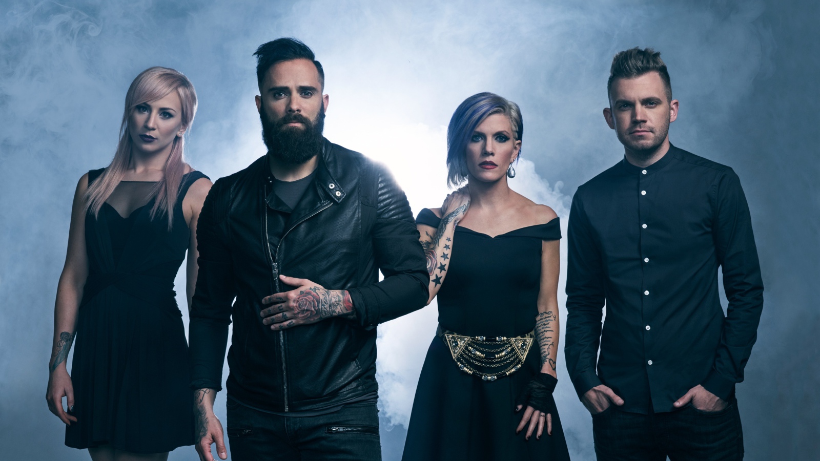 American rock band Skillet in black outfits