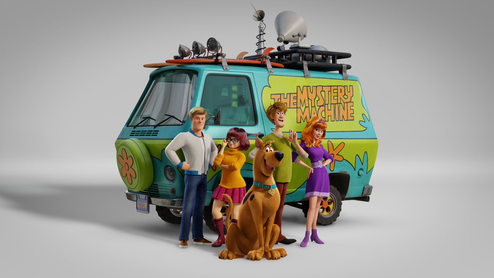 Bright poster with the main characters of the cartoon Scooby-Doo, 2020