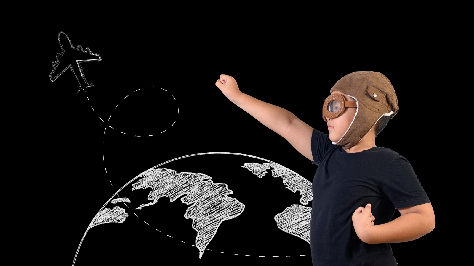 Маленький мальчик мечтает стать летчиком