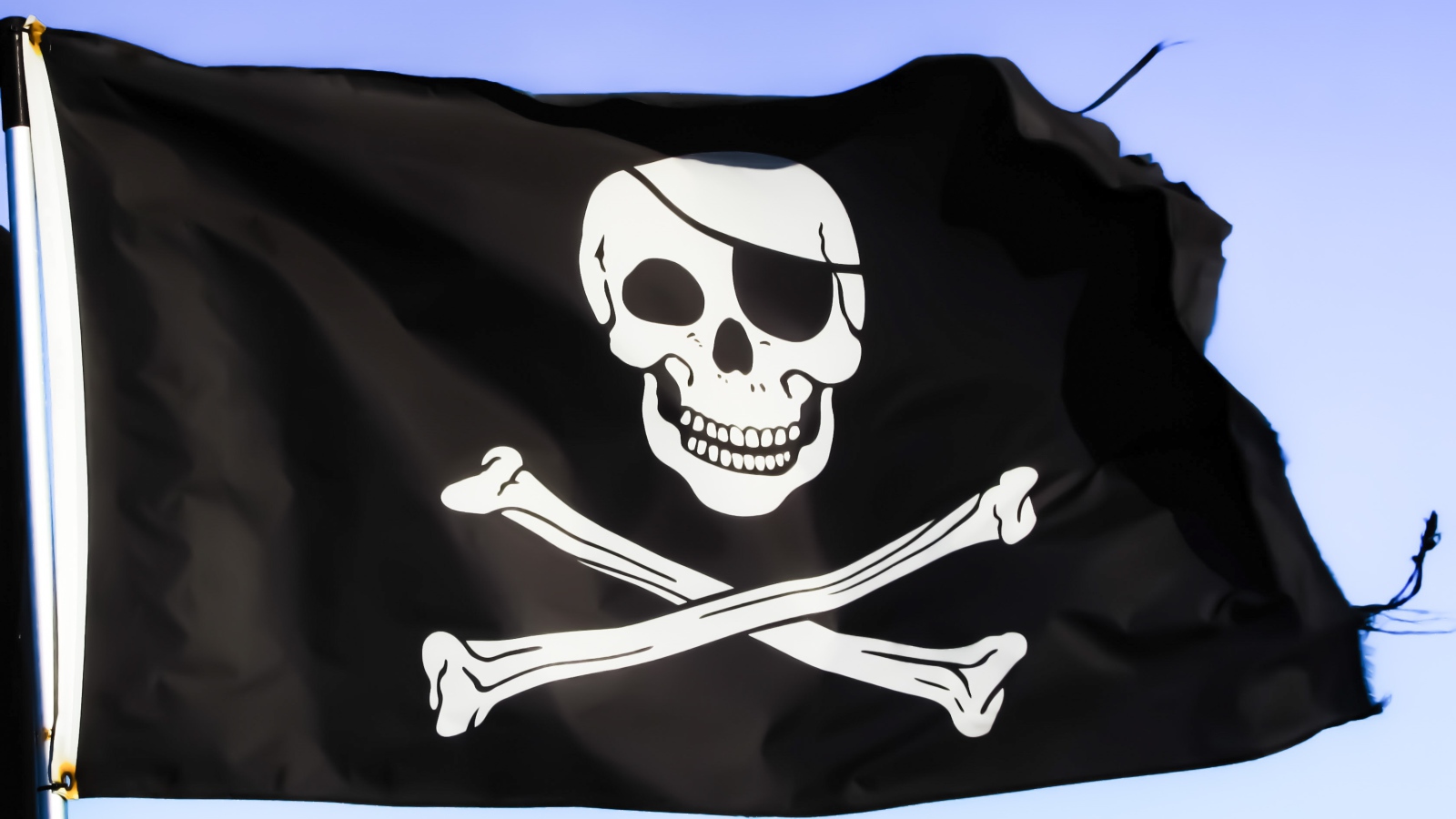 Pirate black flag with white skull