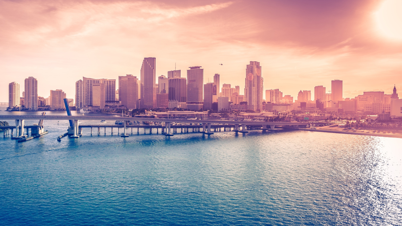 Вид на небоскребы Майами, штат Флорида