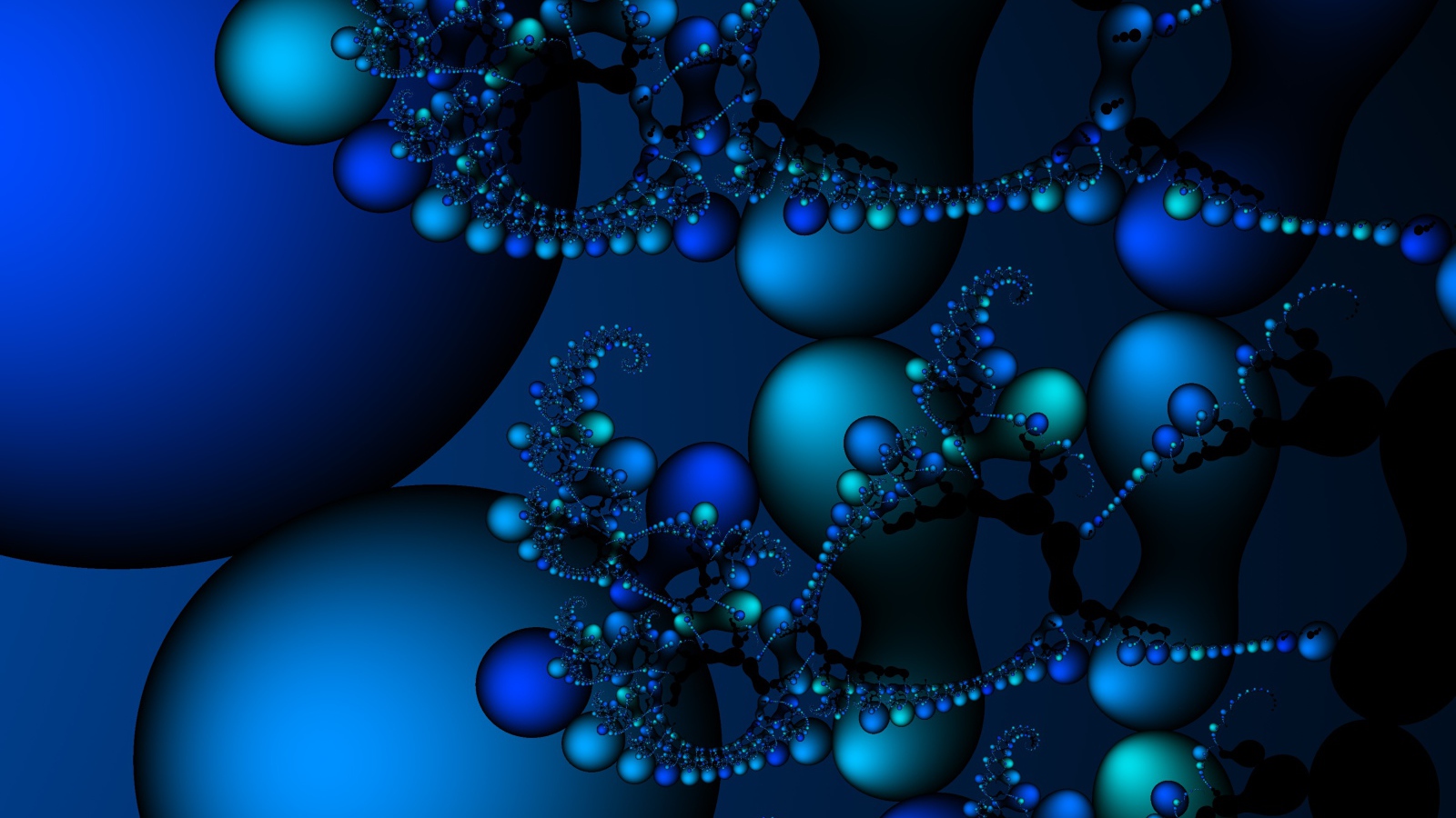 Шары разного размера в фрактальном рисунке