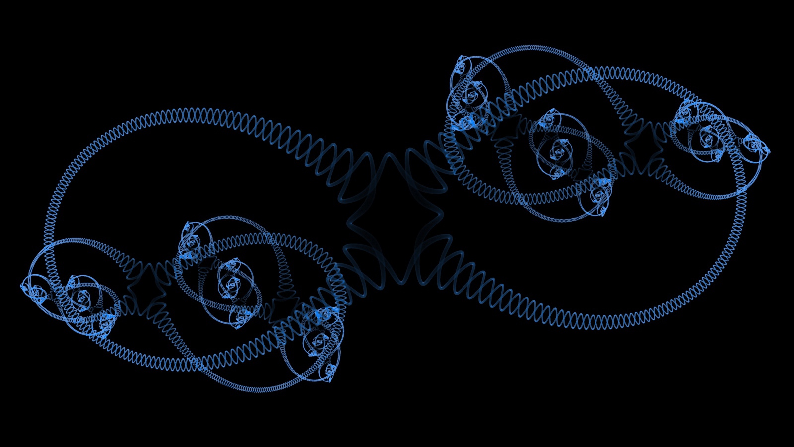 Голубые спирали на черном фоне