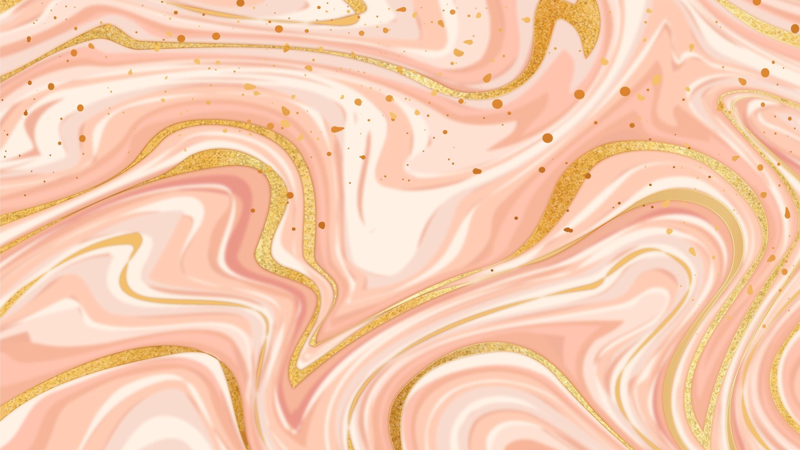 Размытые волны  розовой, белой и золотой  краски 
