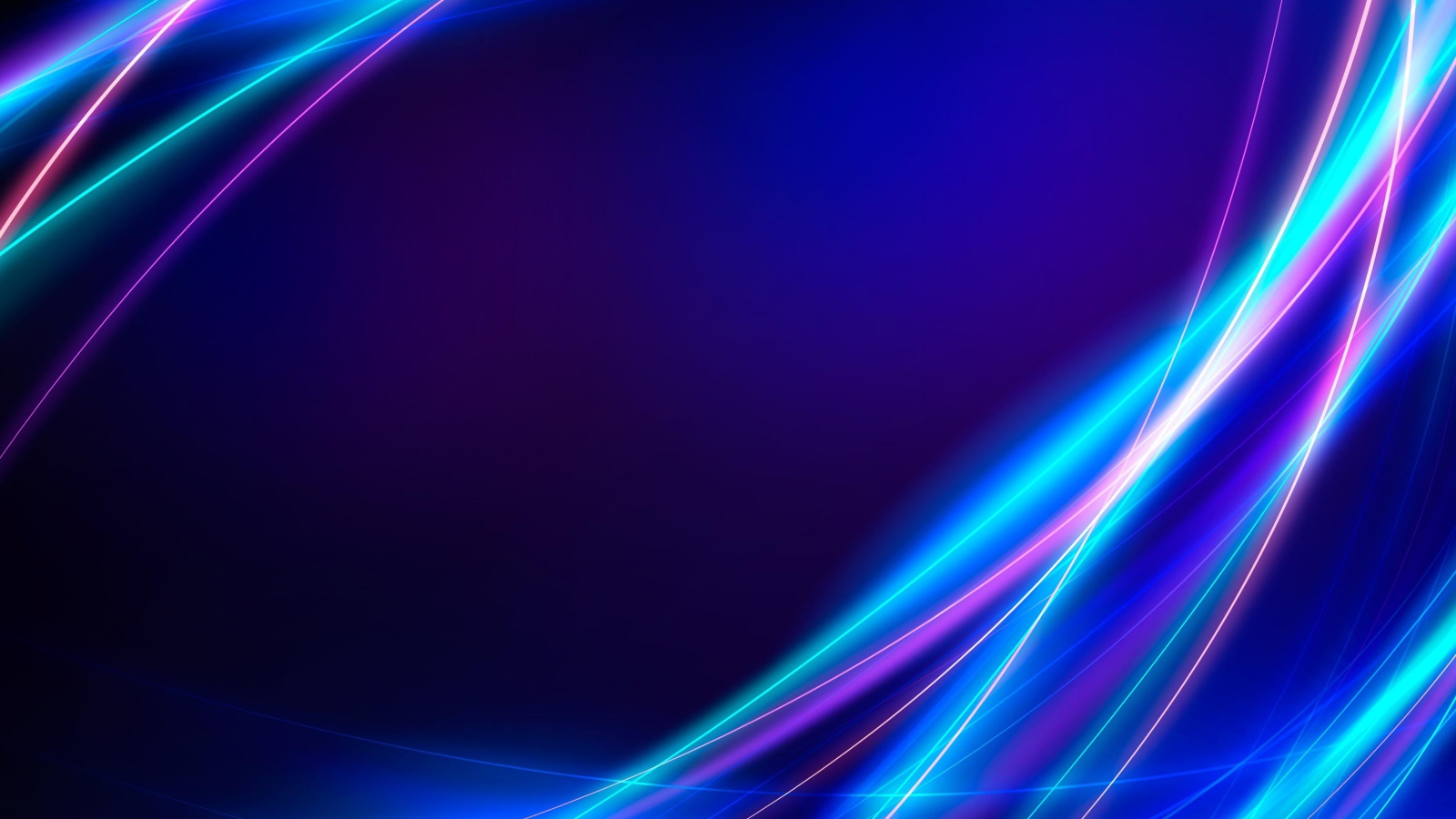 Яркие неоновые линии на синем фоне 