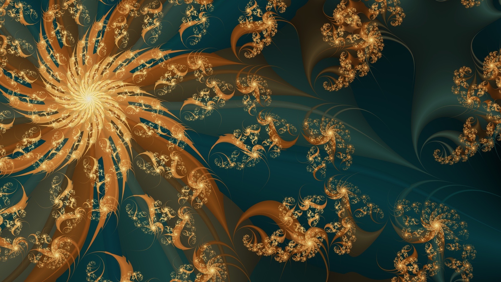 Коричневый абстрактный  цветок  на сером фоне