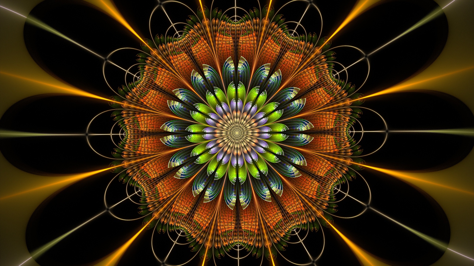 Цифровой цветок мандала крупным планом