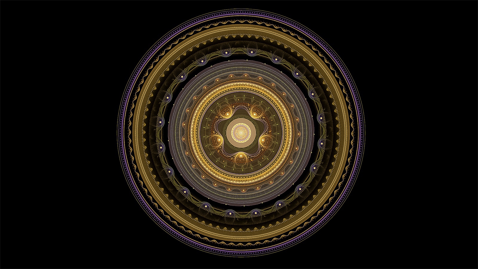 Золотой рисунок мандала на черном фоне