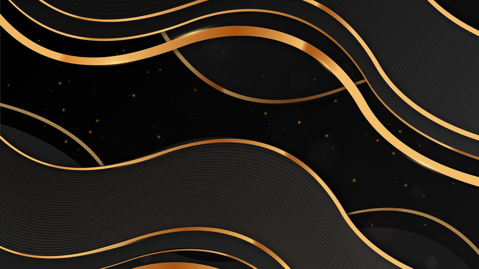 Золотые волны на черном фоне 