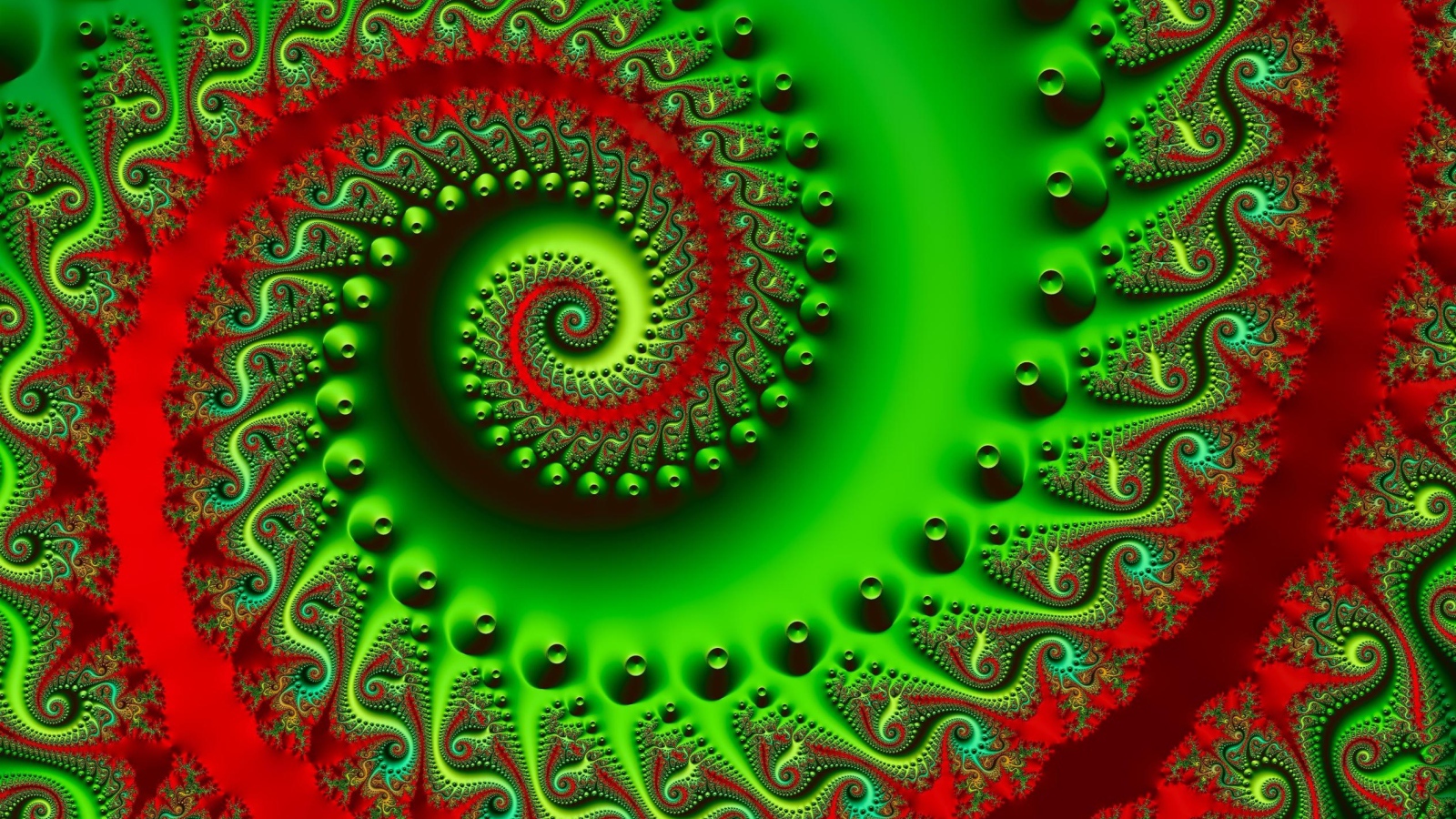 Зелено-красная абстрактная спираль 